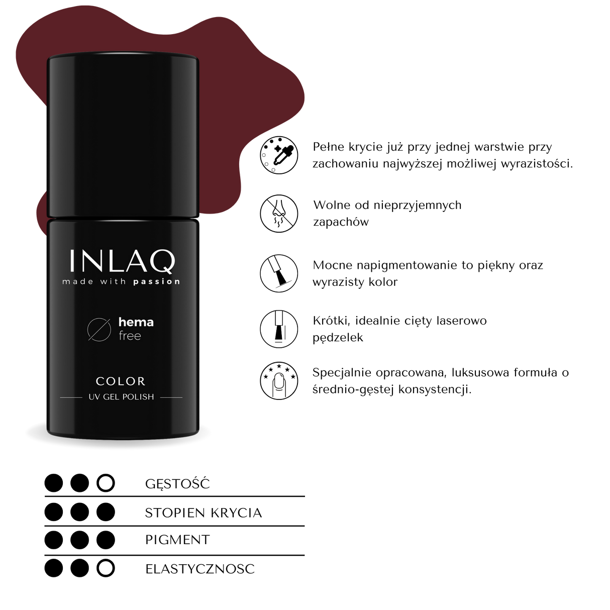 INLAQ Cherry Wine Hybrid Varnish 6ml