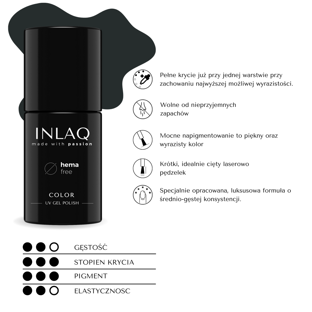 INLAQ Dark Green Hybrid Varnish 6ml