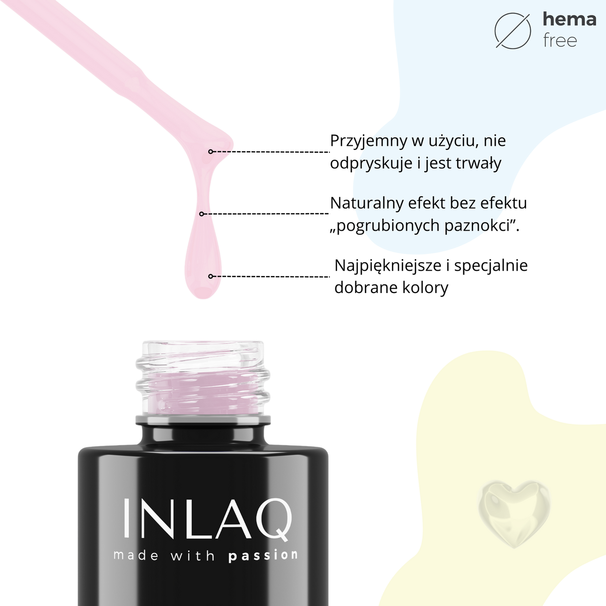 INLAQ Hybrid Nail Polish Baby Pink 6ml