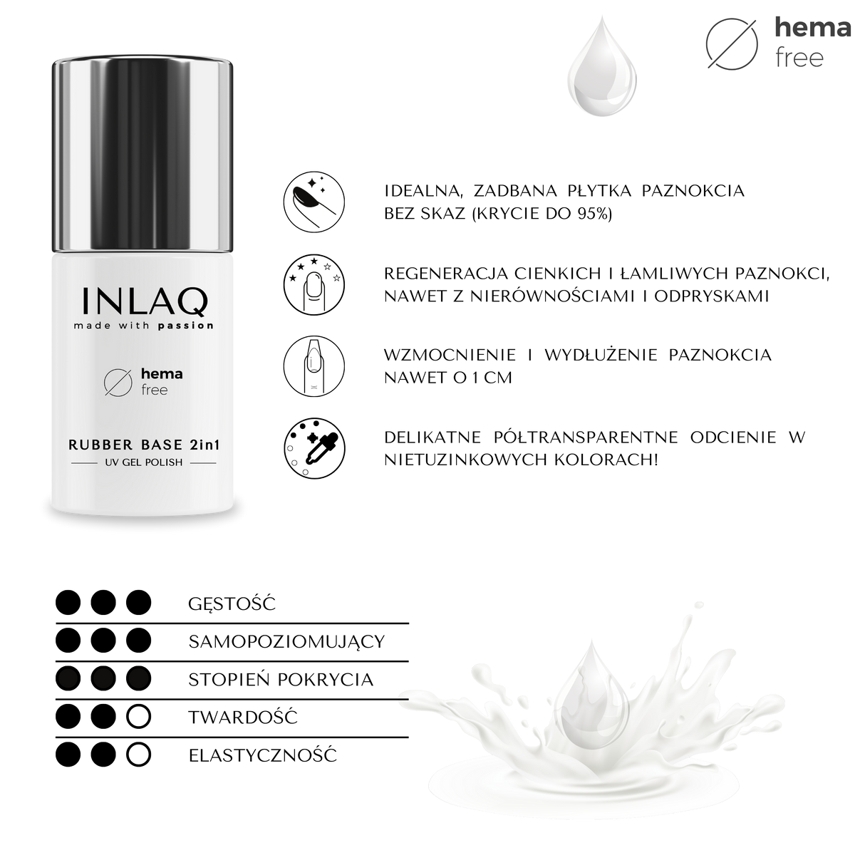 INLAQ Rubber Base 2in1 Cover Rose 6ml