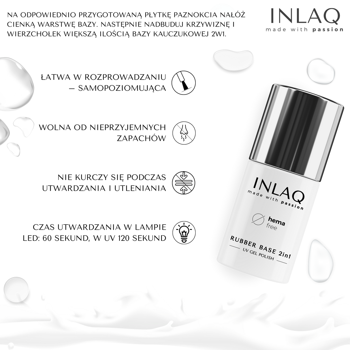 INLAQ Rubber Base 2in1 Frozen Transparent 6ml