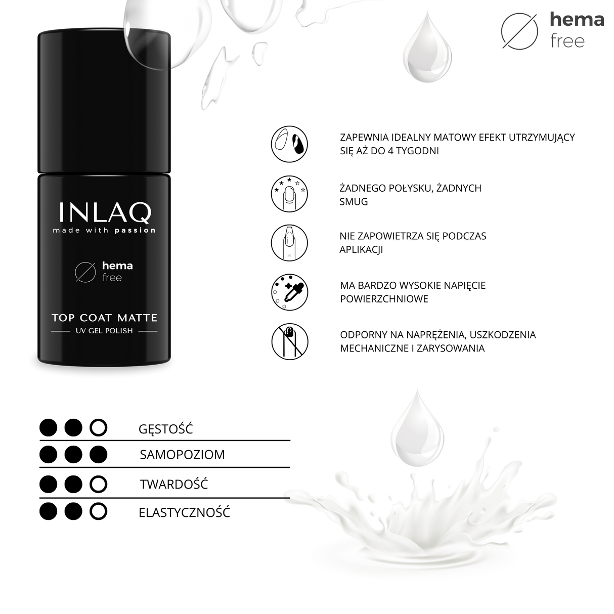 INLAQ Top Hybrid Matte Matte, ohne Abwischen, 6 ml