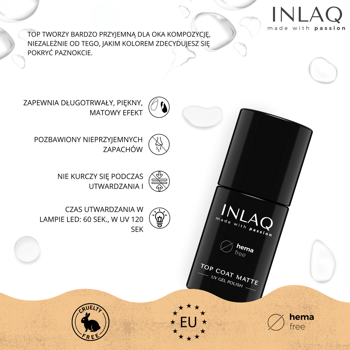 INLAQ Top Hybrid Matte Matte, ohne Abwischen, 6 ml