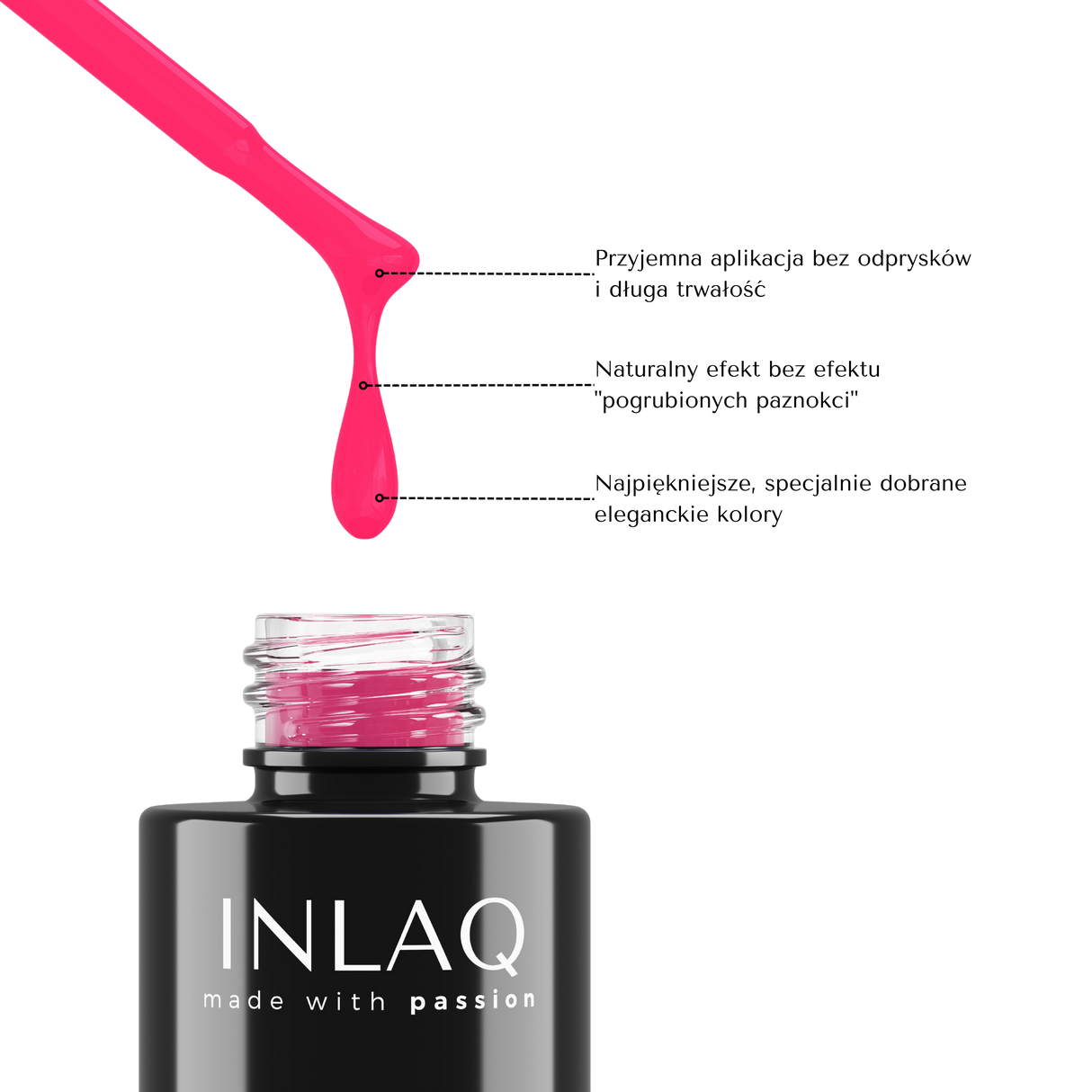 INLAQ Lakier Hybrydowy  Power Pink 6ml