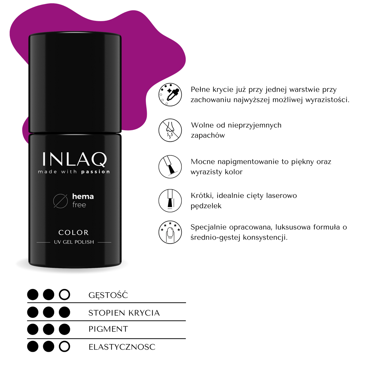 INLAQ Lakier Hybrydowy  Lavender Studio 6ml