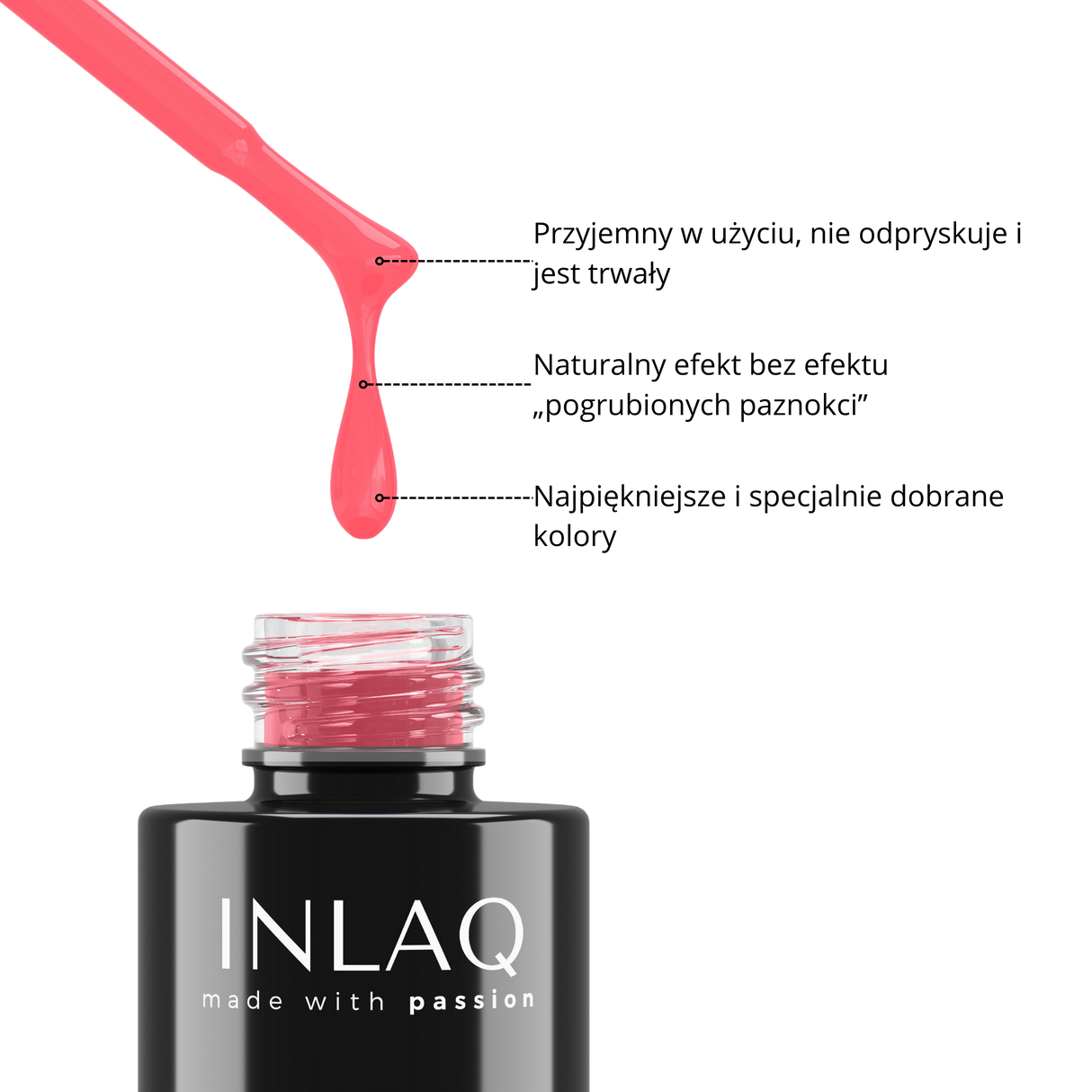 INLAQ Lakier Hybrydowy Jellybean Pink 6ml