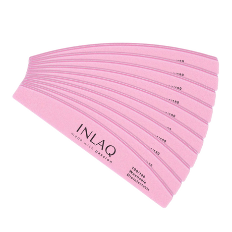 INLAQ Nagelfeile auf Schaumstoff 100/180 Rosa/Lila/Grau